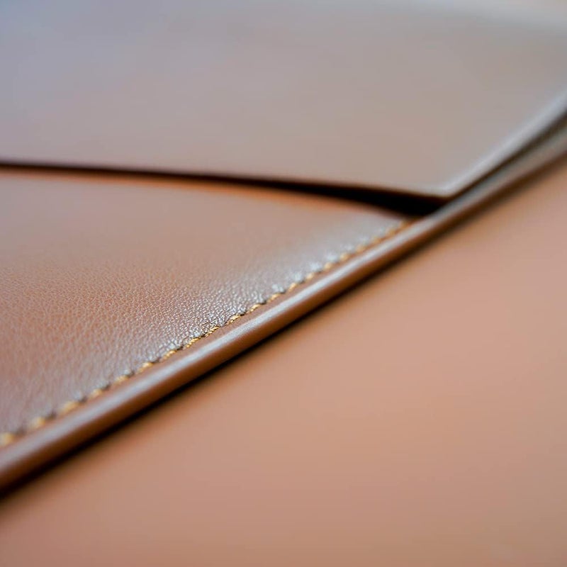 Benfan PU Leather Laptop Sleeve 13 Inch Compatible for 13 MacBook Air M3 M2,13 MacBook Pro M2, Surface Pro, Dell XPS 13 with Small Pouch, Mouse Pad and Cord Organizer Color Dark Brown - Image 4